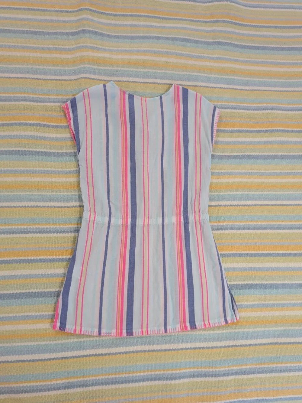 ⭐ Girls Vineyard Vines striped swim beach cover up small 7-8